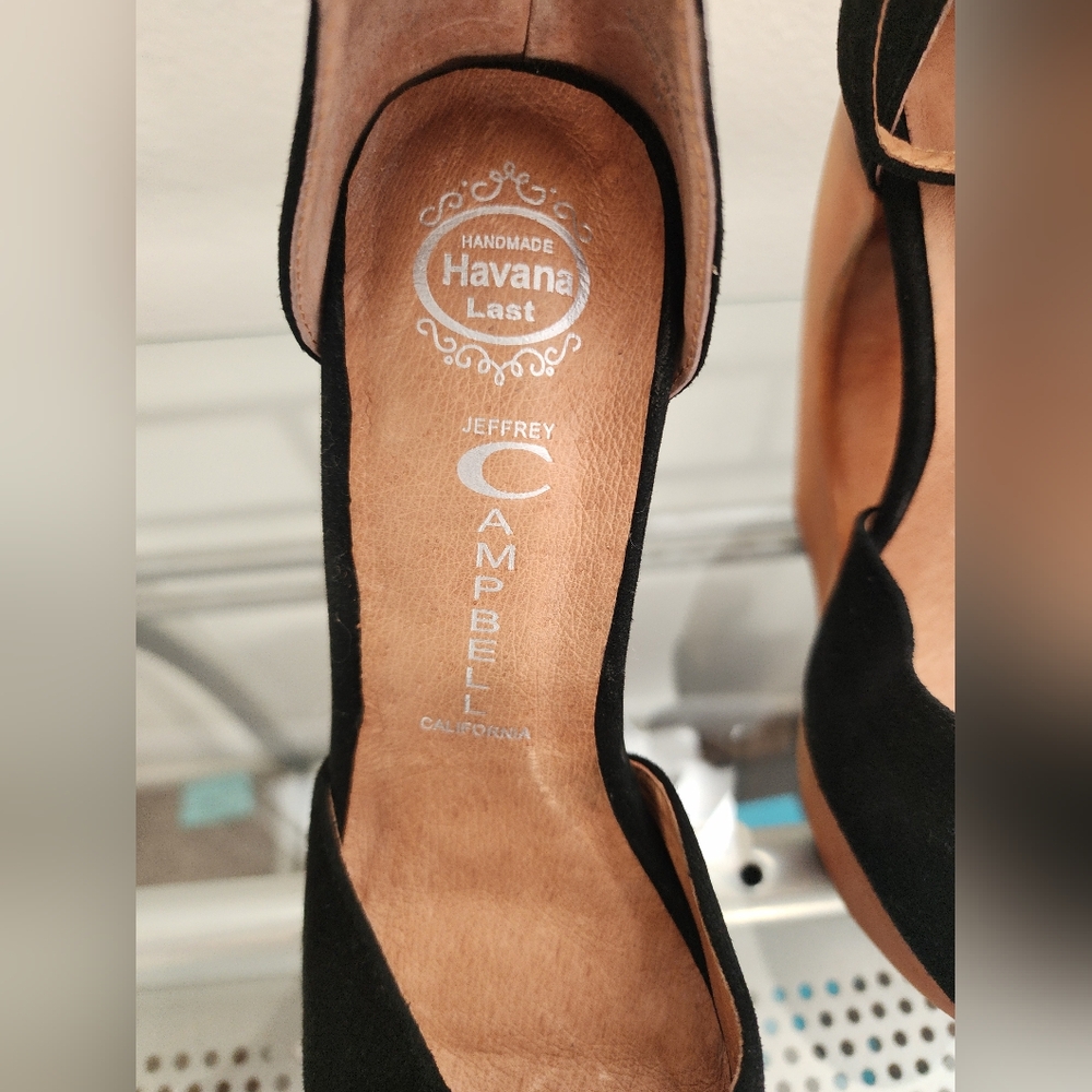 Jeffrey Campbell Edgy Indie Sleeze Whimsigoth Black and Tan Wedge Shoes - Picture 3 of 6